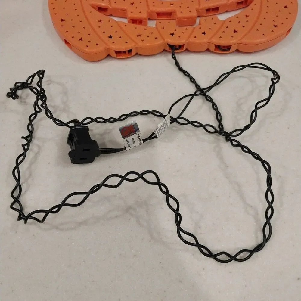 Vintage Halloween Pumpkin Light Jack O Lantern Star Cutouts Plug In